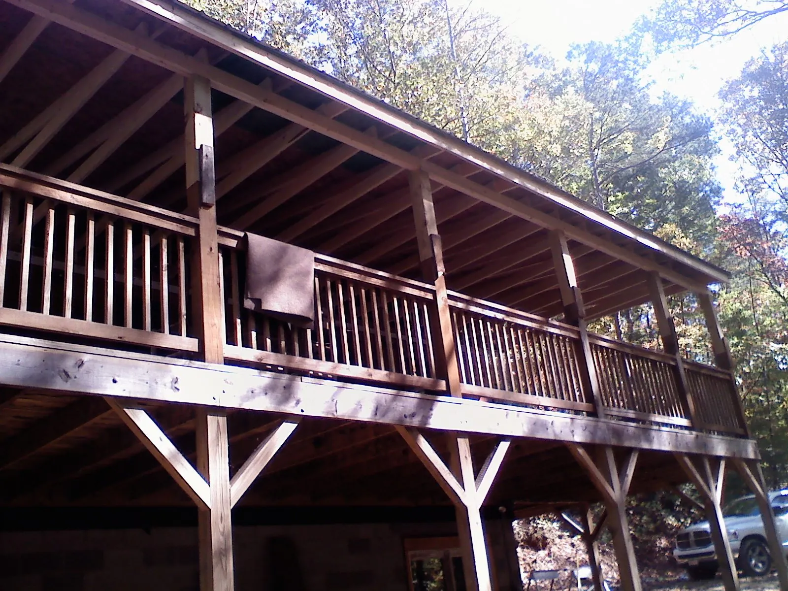 Timber framing under a new elevated porch and deck — Roof Leak Repair in Pilot by Roofing Brothers